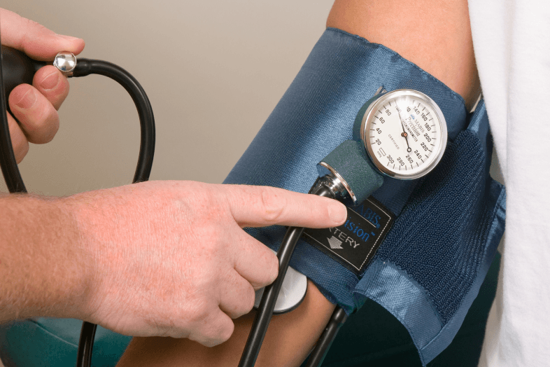 Person concerned about blood pressure