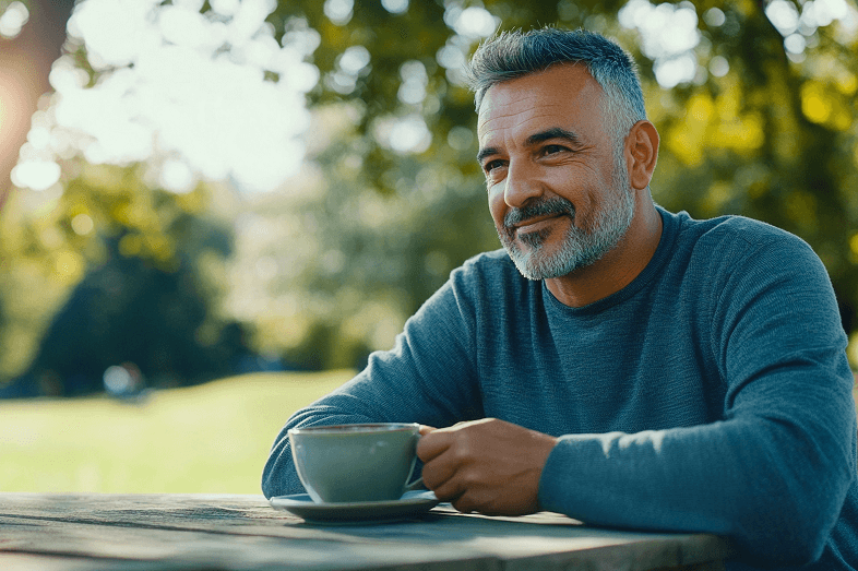 Patient enjoying their morning